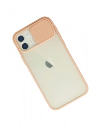 Newface iPhone 12 Kılıf Palm Buzlu Kamera Sürgülü Silikon - Pembe