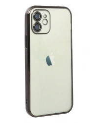 Newface iPhone 12 Kılıf Razer Lensli Silikon - Siyah