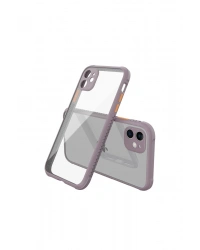 Newface iPhone 12 Mini Kılıf Miami Şeffaf Silikon - Açık Mor