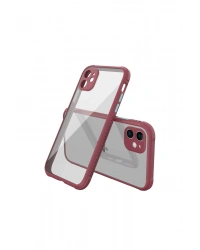 Newface iPhone 12 Mini Kılıf Miami Şeffaf Silikon - Fuşya