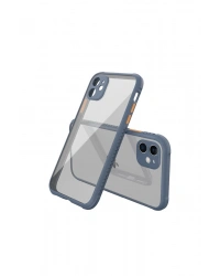 Newface iPhone 12 Mini Kılıf Miami Şeffaf Silikon - Gri