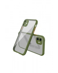 Newface iPhone 12 Mini Kılıf Miami Şeffaf Silikon - Koyu Yeşil