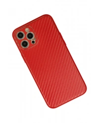 Newface iPhone 12 Pro Kılıf Coco Karbon Silikon - Kırmızı
