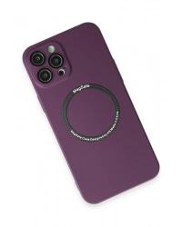 Newface iPhone 12 Pro Kılıf Jack Magneticsafe Lens Silikon - Mürdüm