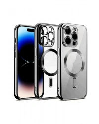 Newface iPhone 12 Pro Kılıf Kross Magneticsafe Kapak - Gümüş