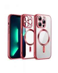 Newface iPhone 12 Pro Kılıf Kross Magneticsafe Kapak - Kırmızı