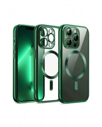 Newface iPhone 12 Pro Kılıf Kross Magneticsafe Kapak - Koyu Yeşil