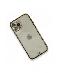 Newface iPhone 12 Pro Kılıf Liva Taşlı Silikon - Siyah