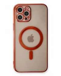 Newface iPhone 12 Pro Kılıf Magneticsafe Lazer Silikon - Kırmızı