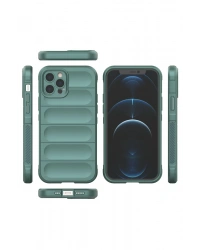 Newface iPhone 12 Pro Kılıf Optimum Silikon - Koyu Yeşil