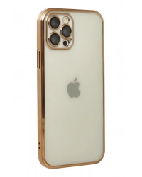 Newface iPhone 12 Pro Kılıf Razer Lensli Silikon - Gold