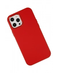 Newface iPhone 12 Pro Max Kılıf Asya Deri Silikon - Kırmızı