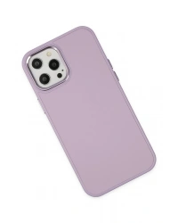 Newface iPhone 12 Pro Max Kılıf Asya Deri Silikon - Lila