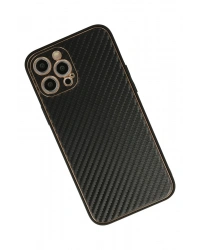 Newface iPhone 12 Pro Max Kılıf Coco Karbon Silikon - Siyah