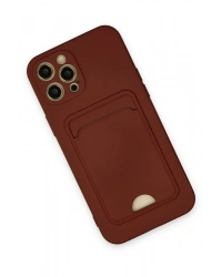 Newface iPhone 12 Pro Max Kılıf Kelvin Kartvizitli Silikon - Bordo