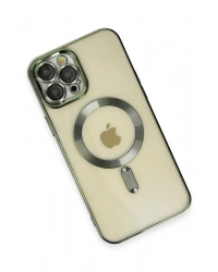 Newface iPhone 12 Pro Max Kılıf Kross Magneticsafe Kapak - Koyu Yeşil