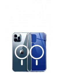 Newface iPhone 12 Pro Max Kılıf Magneticsafe Şeffaf Silikon - Şeffaf