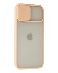 Newface iPhone 12 Pro Max Kılıf Palm Buzlu Kamera Sürgülü Silikon - Pembe