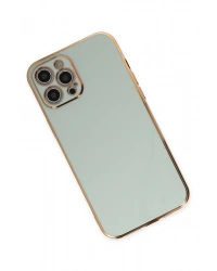 Newface iPhone 12 Pro Max Kılıf Volet Silikon - Açık Yeşil