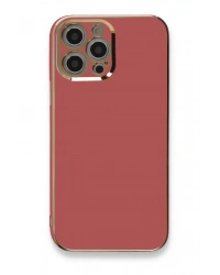 Newface iPhone 12 Pro Max Kılıf Volet Silikon - Kırmızı