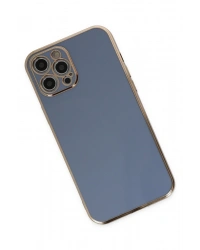 Newface iPhone 12 Pro Max Kılıf Volet Silikon - Mavi