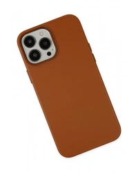 Newface iPhone 13 Pro Kılıf Asya Deri Silikon - Kahverengi