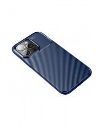 Newface iPhone 13 Pro Kılıf Auto Focus Karbon Kapak - Lacivert