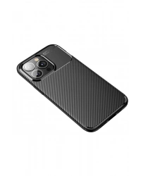 Newface iPhone 13 Pro Kılıf Auto Focus Karbon Kapak - Siyah