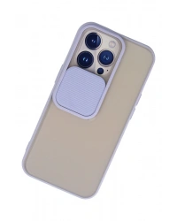 Newface iPhone 13 Pro Kılıf Palm Buzlu Kamera Sürgülü Silikon - Lila