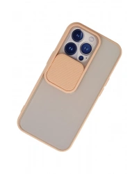 Newface iPhone 13 Pro Kılıf Palm Buzlu Kamera Sürgülü Silikon - Pembe