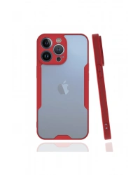 Newface iPhone 13 Pro Kılıf Platin Silikon - Kırmızı