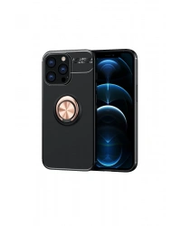 Newface iPhone 13 Pro Kılıf Range Yüzüklü Silikon - Siyah-Gold