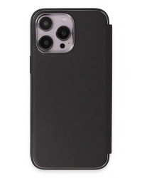 Newface iPhone 13 Pro Max Kılıf Dolpin Kapaklı - Siyah