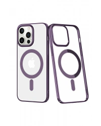 Newface iPhone 13 Pro Max Kılıf Element Magneticsafe Sert Kapak - Derin Mor