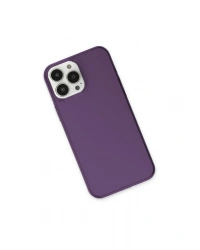 Newface iPhone 13 Pro Max Kılıf Pc Sert Şeffaf Kapak - Mor
