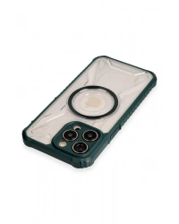 Newface iPhone 13 Pro Max Kılıf Prag Magneticsafe Kapak - Koyu Yeşil