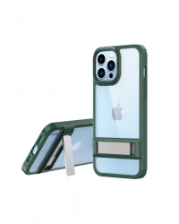 Newface iPhone 13 Pro Max Kılıf Rolet Stand Kapak - Yeşil