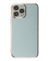 Newface iPhone 13 Pro Max Kılıf Volet Silikon - Açık Yeşil