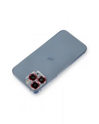 Newface iPhone 13 Pro Max Metal Kamera Lens Koruma Cam - Kırmızı