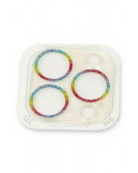 Newface iPhone 13 Pro Max Shine Kamera Lens Koruma Cam - Rainbow