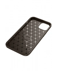 Newface iPhone 14 Kılıf Auto Focus Karbon Kapak - Kahverengi