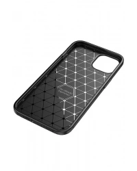 Newface iPhone 14 Kılıf Auto Focus Karbon Kapak - Siyah