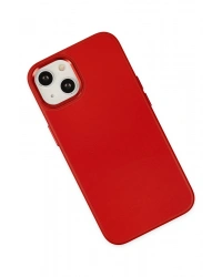 Newface iPhone 14 Plus Kılıf Asya Deri Silikon - Kırmızı