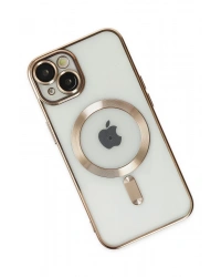 Newface iPhone 14 Plus Kılıf Kross Magneticsafe Kapak - Gold