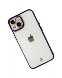 Newface iPhone 14 Plus Kılıf Liva Lens Silikon - Mavi