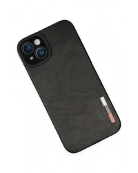 Newface iPhone 14 Plus Kılıf Loop Deri Silikon - Siyah