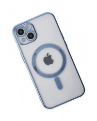 Newface iPhone 14 Plus Kılıf Magneticsafe Lazer Silikon - Sierra Blue