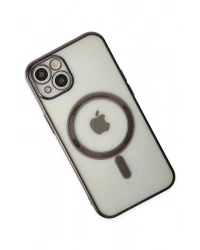 Newface iPhone 14 Plus Kılıf Magneticsafe Lazer Silikon - Siyah