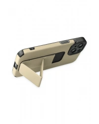 Newface iPhone 14 Plus Kılıf Mega Standlı Silikon - Gold