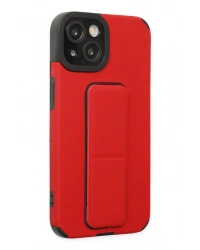 Newface iPhone 14 Plus Kılıf Mega Standlı Silikon - Kırmızı